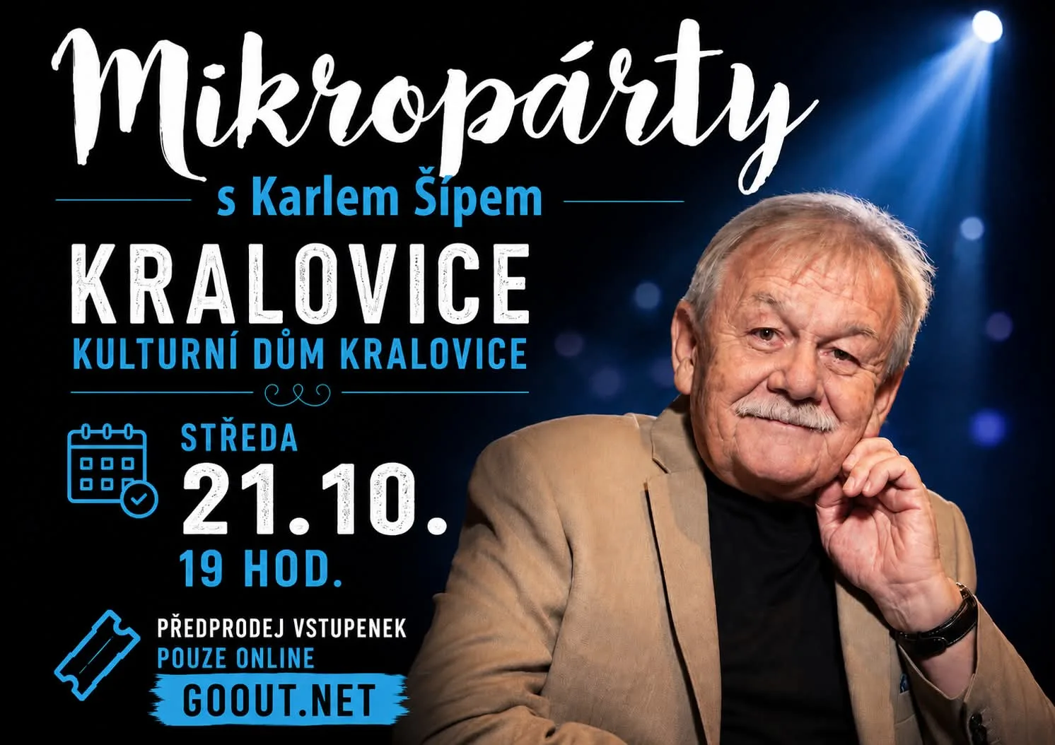 Plakát: Mikropárty s Karlem Šípem