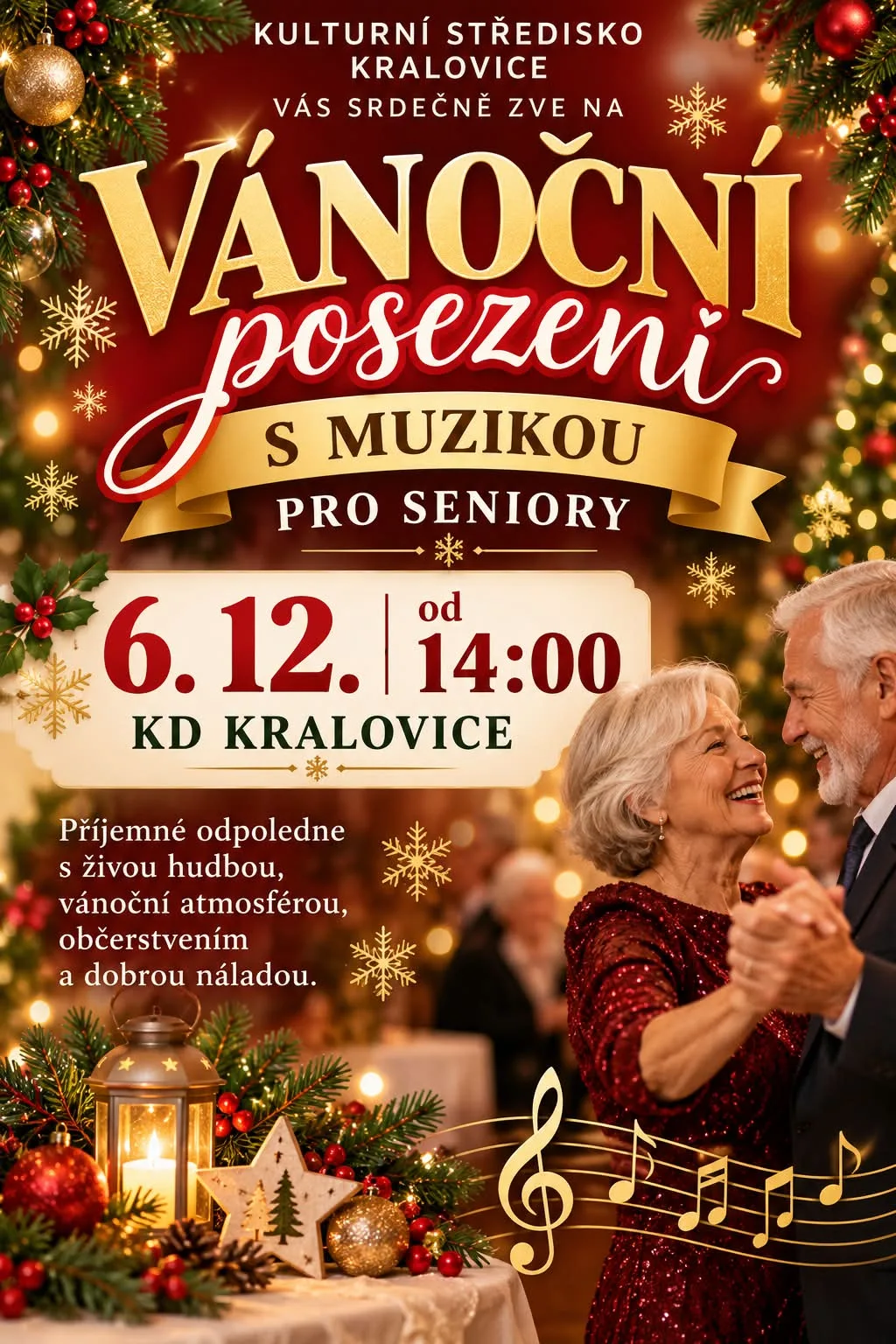 Plakát: Vánoční posezení seniorů